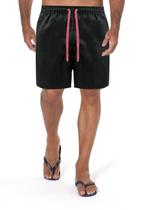 Short Praia Mauricinho Masculina Preta Com Cordão Neon Rosa