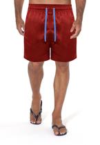 Short Praia Mauricinho Masculina Vermelho Cordão Neon Azul