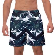 Short Praia Premium Masculino Academia Fitness Caminhada Folhas