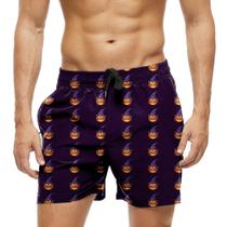 Short Praia Shorts Banho Bermuda Verão Abóbora Bruxa Halloween 816 Short Praia Shorts Banho Bermuda Verão Abóbora Bruxa Halloween 816