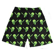 Short Praia Shorts Banho Bermuda Verão Aliem Cartoon Dab Green 330 Short Praia Shorts Banho Bermuda Verão Aliem Cartoon Dab Green 330