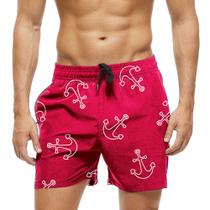 Short Praia Shorts Banho Bermuda Verão Âncoras Cartoon White 1546 Short Praia Shorts Banho Bermuda Verão Âncoras Cartoon White 1546