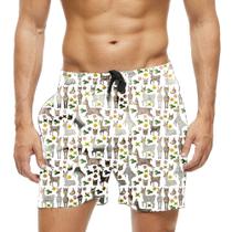 Short Praia Shorts Banho Bermuda Verão Animal Cartoon Natureza 1248