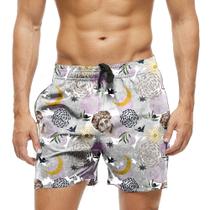 Short Praia Shorts Banho Bermuda Verão Arte Desenho Lua Escultura 1016 Short Praia Shorts Banho Bermuda Verão Arte Desenho Lua Escultura 1016