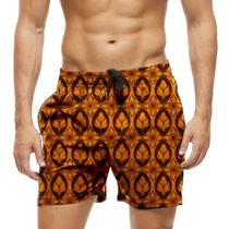 Short Praia Shorts Banho Bermuda Verão Arte Laranja Cartoon 1829 Short Praia Shorts Banho Bermuda Verão Arte Laranja Cartoon 1829