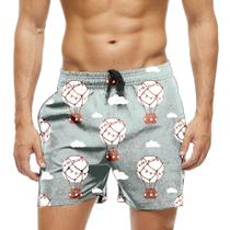Short Praia Shorts Banho Bermuda Verão Balão De Ar Nuvem Cartoon 1545