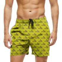 Short Praia Shorts Banho Bermuda Verão Banana Pixel Amarela 280