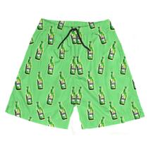Short Praia Shorts Banho Bermuda Verão Bebida Álcool Verde Cartoon 171