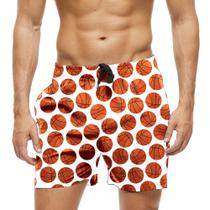 Short Praia Shorts Banho Bermuda Verão Bola Basquete Cartoon 821