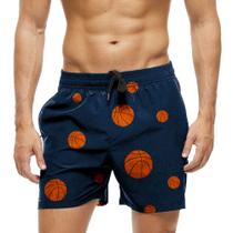 Short Praia Shorts Banho Bermuda Verão Bola Basquete Esporte Sport Laranja 1237