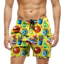 Short Praia Shorts Banho Bermuda Verão Bola Basquete Globo Cartoon Poção 1344 Short Praia Shorts Banho Bermuda Verão Bola Basquete Globo Cartoon Poção 1344