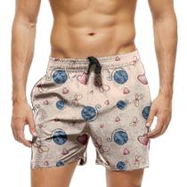 Short Praia Shorts Banho Bermuda Verão Bola de Lã Cartoon Love 1028