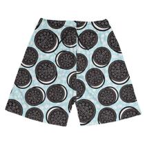 Short Praia Shorts Banho Bermuda Verão Bolacha Cartoon Doce Chocolate 169