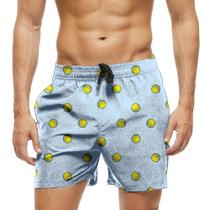 Short Praia Shorts Banho Bermuda Verão Bolinhas Tênis Esporte Amarrelo 1279 Short Praia Shorts Banho Bermuda Verão Bolinhas Tênis Esporte Amarrelo 1279