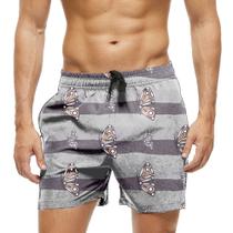 Short Praia Shorts Banho Bermuda Verão Borboletas Cartoon Butterfly 1560