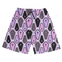 Short Praia Shorts Banho Bermuda Verão Caixão Cartoon Rosa Rose 126