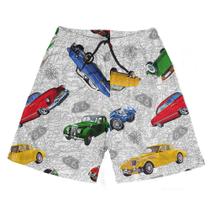 Short Praia Shorts Banho Bermuda Verão Carros Antigos Cartoon Retro 488