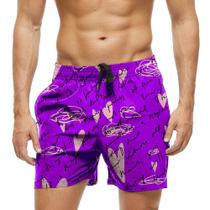 Short Praia Shorts Banho Bermuda Verão Carta de Amor Letras 1201