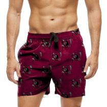 Short Praia Shorts Banho Bermuda Verão Cartoon Esqueleto Morte Foice 1011