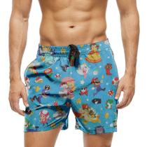 Short Praia Shorts Banho Bermuda Verão Cartoon Game jogo Retro Antigo 476