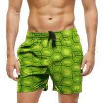 Short Praia Shorts Banho Bermuda Verão Casco Tartaruga Animal 1724 Short Praia Shorts Banho Bermuda Verão Casco Tartaruga Animal 1724
