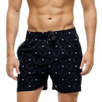 Short Praia Shorts Banho Bermuda Verão Caveira Dark Bolinhas Cristal 1526