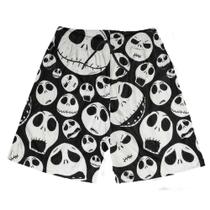 Short Praia Shorts Banho Bermuda Verão Caveira Faces Terror 120