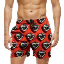 Short Praia Shorts Banho Bermuda Verão Coração Folha Arte 1143 Short Praia Shorts Banho Bermuda Verão Coração Folha Arte 1143