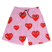 Short Praia Shorts Banho Bermuda Verão Coração Olhos Amor 282