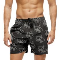 Short Praia Shorts Banho Bermuda Verão Coroa Rei Bolinhas Branca 431