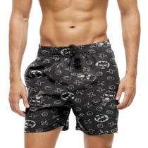 Short Praia Shorts Banho Bermuda Verão Coruja Black Cartoon 362 Short Praia Shorts Banho Bermuda Verão Coruja Black Cartoon 362