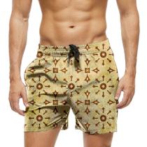 Short Praia Shorts Banho Bermuda Verão Desenhos Arte Amarelo 1636 Short Praia Shorts Banho Bermuda Verão Desenhos Arte Amarelo 1636