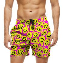 Short Praia Shorts Banho Bermuda Verão Emoji Derretendo Yellow Cartoon 943 Short Praia Shorts Banho Bermuda Verão Emoji Derretendo Yellow Cartoon 943