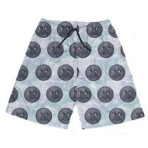 Short Praia Shorts Banho Bermuda Verão Emoji Lua Sorridente Cheia 536