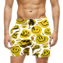 Short Praia Shorts Banho Bermuda Verão Emojis Distorcidos Amarelo 615 Short Praia Shorts Banho Bermuda Verão Emojis Distorcidos Amarelo 615
