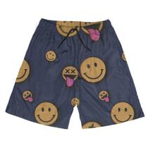 Short Praia Shorts Banho Bermuda Verão Emojis Feliz Faces Cartoon 79