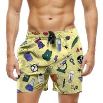 Short Praia Shorts Banho Bermuda Verão Escola Cartoon Material Escolar 1324 Short Praia Shorts Banho Bermuda Verão Escola Cartoon Material Escolar 1324