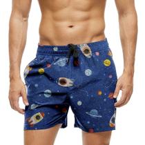 Short Praia Shorts Banho Bermuda Verão Espaço Cideral Arte Planetas 485 Short Praia Shorts Banho Bermuda Verão Espaço Cideral Arte Planetas 485