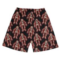 Short Praia Shorts Banho Bermuda Verão Esqueleto Neon Vermelho Red 192