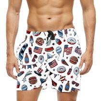 Short Praia Shorts Banho Bermuda Verão Estados Unidos USA Cartoon 1617 Short Praia Shorts Banho Bermuda Verão Estados Unidos USA Cartoon 1617