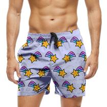 Short Praia Shorts Banho Bermuda Verão Estrela Cadente Cartoon 707