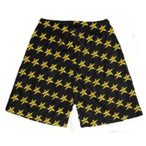 Short Praia Shorts Banho Bermuda Verão Estrelas Cartoon Amarela 339