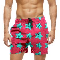 Short Praia Shorts Banho Bermuda Verão Estrelas Cartoon Funny 1225