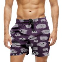 Short Praia Shorts Banho Bermuda Verão Fantasminha Cartoon Fofo 220