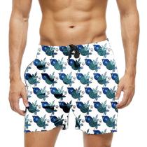Short Praia Shorts Banho Bermuda Verão Flor Cartoon Verde Funny 1568