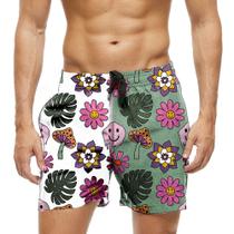 Short Praia Shorts Banho Bermuda Verão Flores Plantas Arte 927 Short Praia Shorts Banho Bermuda Verão Flores Plantas Arte 927