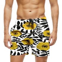 Short Praia Shorts Banho Bermuda Verão Flores Plantas Cartoon 594