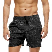 Short Praia Shorts Banho Bermuda Verão Gatinhas Cartoon White 383 Short Praia Shorts Banho Bermuda Verão Gatinhas Cartoon White 383