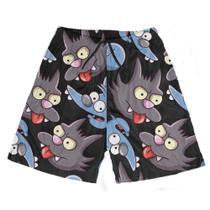 Short Praia Shorts Banho Bermuda Verão Gato Cartoon Sapeca 51