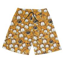 Short Praia Shorts Banho Bermuda Verão Gato Laranja Cartoon Desenho 199